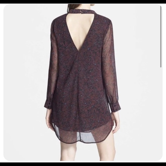 - Astr Floral Chiffon Back Cutout Shift Mini Dress Small - Picture 3 of 14